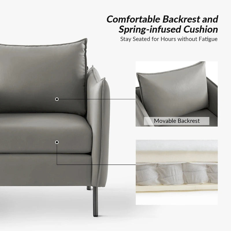 Fauteuil en tissu moderne, revêtement anti-rayures, pieds en métal noir, fauteuil d'appoint pour salon