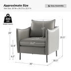 Fauteuil en tissu moderne, revêtement anti-rayures, pieds en métal noir, fauteuil d'appoint pour salon