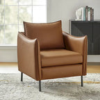 Fauteuil en tissu moderne, revêtement anti-rayures, pieds en métal noir, fauteuil d'appoint pour salon