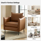 Fauteuil en tissu moderne, revêtement anti-rayures, pieds en métal noir, fauteuil d'appoint pour salon