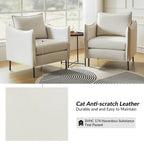 Fauteuil en tissu moderne, revêtement anti-rayures, pieds en métal noir, fauteuil d'appoint pour salon