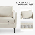 Fauteuil en tissu moderne, revêtement anti-rayures, pieds en métal noir, fauteuil d'appoint pour salon
