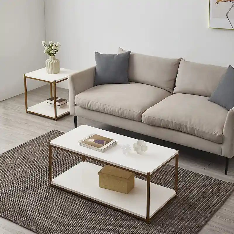 Table d'appoint haute avec étagère de rangement, table d'appoint étroite, table de chevet pour salon et chambre à coucher