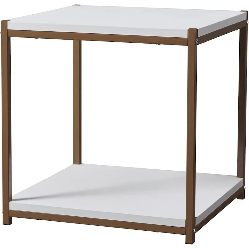Table d'appoint haute avec étagère de rangement, table d'appoint étroite, table de chevet pour salon et chambre à coucher
