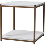 Table d'appoint haute avec étagère de rangement, table d'appoint étroite, table de chevet pour salon et chambre à coucher
