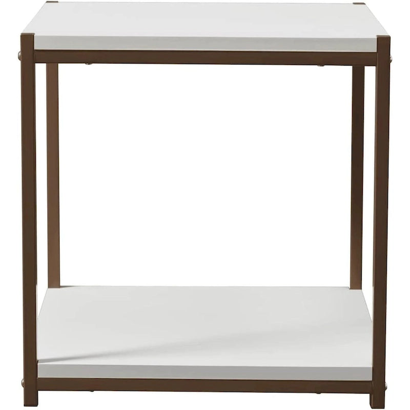 Table d'appoint haute avec étagère de rangement, table d'appoint étroite, table de chevet pour salon et chambre à coucher