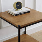 Table d'appoint haute avec étagère de rangement, table d'appoint étroite, table de chevet pour salon et chambre à coucher