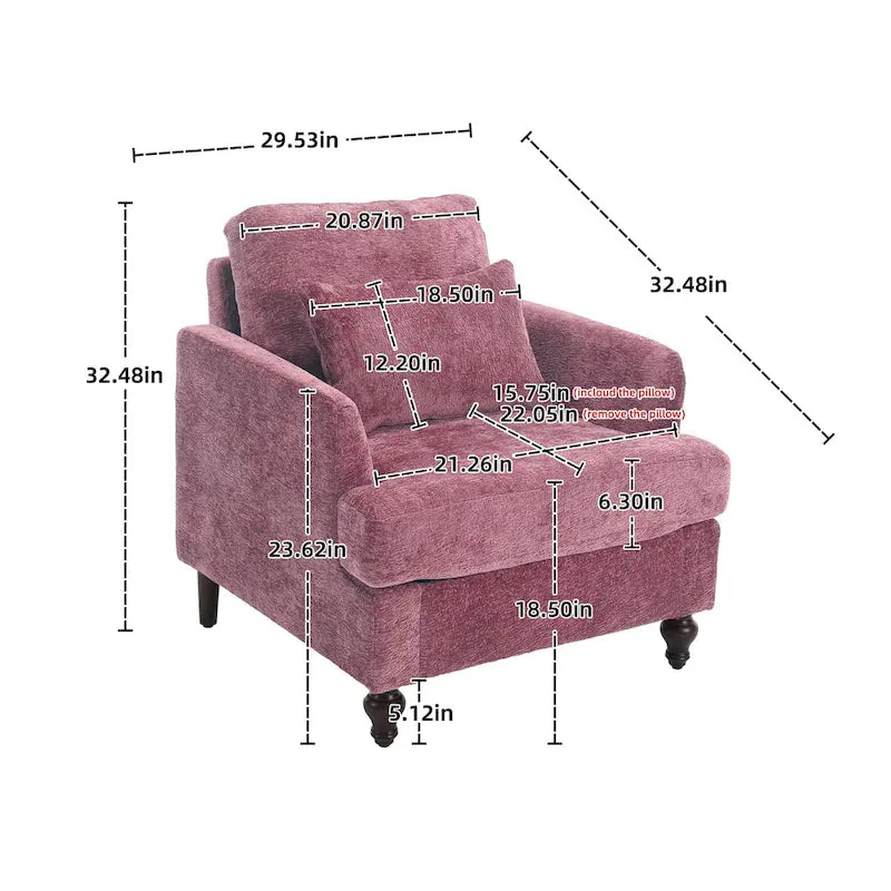 Ensemble canapé 2 places et fauteuil en chenille, structure en bois massif, ensemble de canapés de salon rembourrés