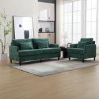 Ensemble canapé 2 places et fauteuil en chenille, structure en bois massif, ensemble de canapés de salon rembourrés