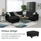 Canapé d'angle modulable réversible avec ottoman