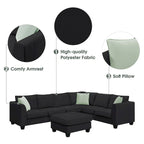 Canapé d'angle modulable réversible avec ottoman