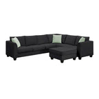 Canapé d'angle modulable réversible avec ottoman