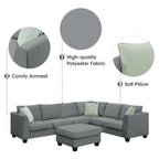 Canapé d'angle modulable réversible avec ottoman