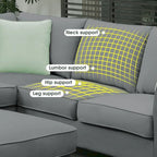 Canapé d'angle modulable réversible avec ottoman