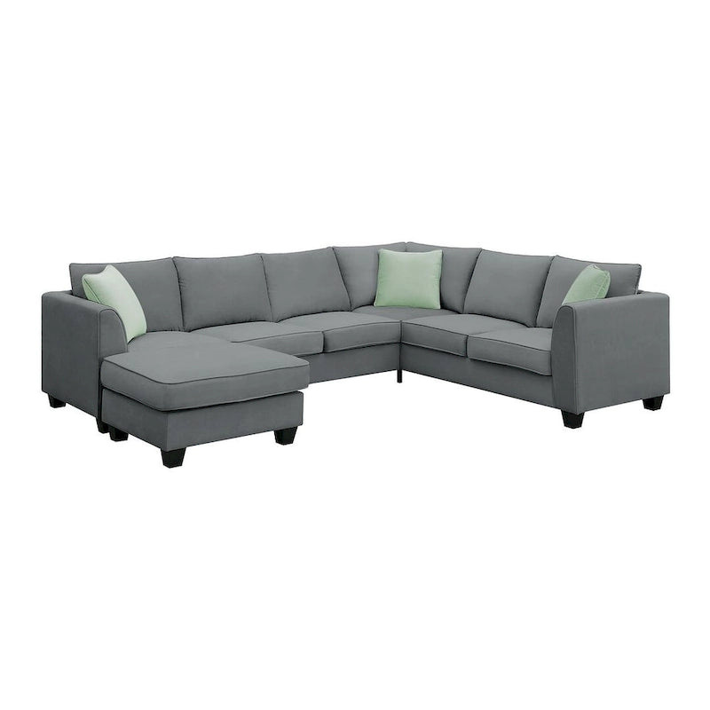 Canapé d'angle modulable réversible avec ottoman