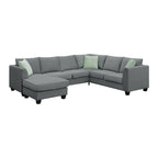 Canapé d'angle modulable réversible avec ottoman