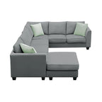 Canapé d'angle modulable réversible avec ottoman