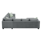 Canapé d'angle modulable réversible avec ottoman