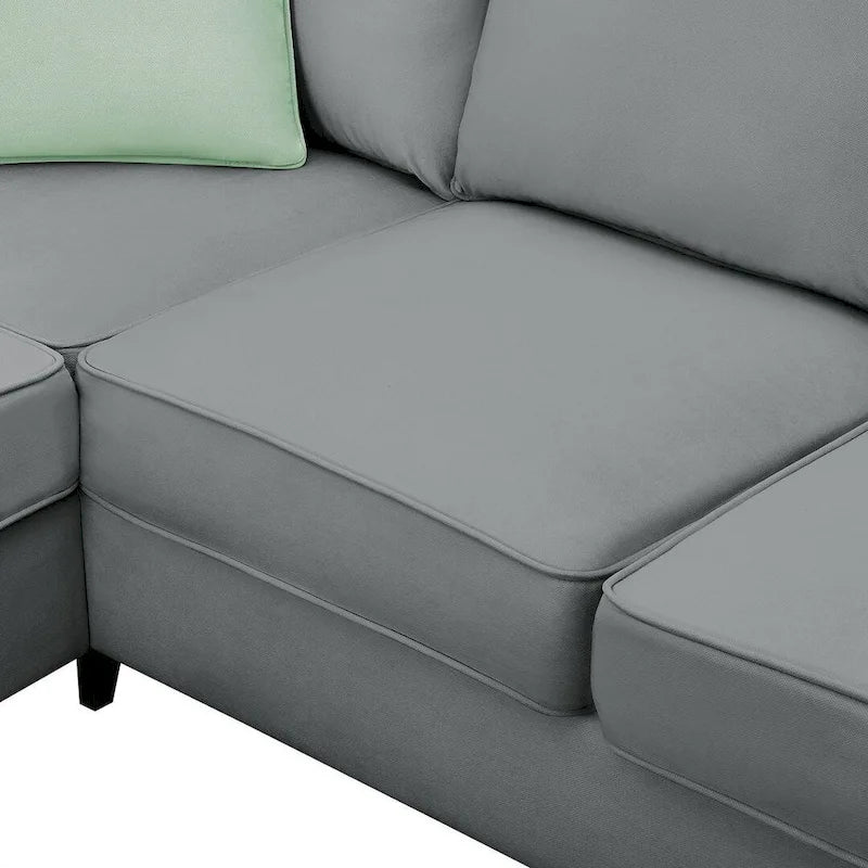 Canapé d'angle modulable réversible avec ottoman