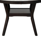 Table à manger ronde 47", plateau en faux marbre, blanc et marron, style moderne, 4 places, cuisine et salle à manger