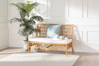 Capella Modern Bohemian Honey Rattan Dining Bench