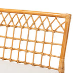 Banc de salle à manger Bohème 48", rotin naturel, coussin en mousse amovible, dossier ajouré, intérieur et semi-extérieur