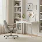Bureau à 1 tiroir, style campagne française, bureau compact pour la maison, finition blanche