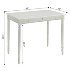 Bureau à 1 tiroir, style campagne française, bureau compact pour la maison, finition blanche
