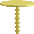 Guéridon rond de 22 po en bois sur pied, finition jaune, table d'appoint, salon et chambre à coucher