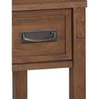 Table d'appoint avec 1 tiroir et étagère inférieure ouverte, marron