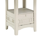 Table à hauteur de comptoir extensible 42-60", blanc antique et marron, salle à manger et cuisine