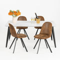 Table à manger rectangulaire de 160 cm, Plateau en bois, Pieds en métal noir, 4 à 6 places, Style industriel moderne