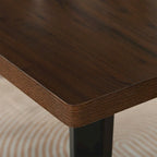 Table à manger rectangulaire de 160 cm, Plateau en bois, Pieds en métal noir, 4 à 6 places, Style industriel moderne