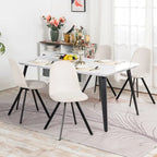 Table à manger rectangulaire de 160 cm, Plateau en bois, Pieds en métal noir, 4 à 6 places, Style industriel moderne