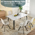 Table à manger rectangulaire de 160 cm, Plateau en bois, Pieds en métal noir, 4 à 6 places, Style industriel moderne