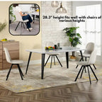 Table à manger rectangulaire de 160 cm, Plateau en bois, Pieds en métal noir, 4 à 6 places, Style industriel moderne