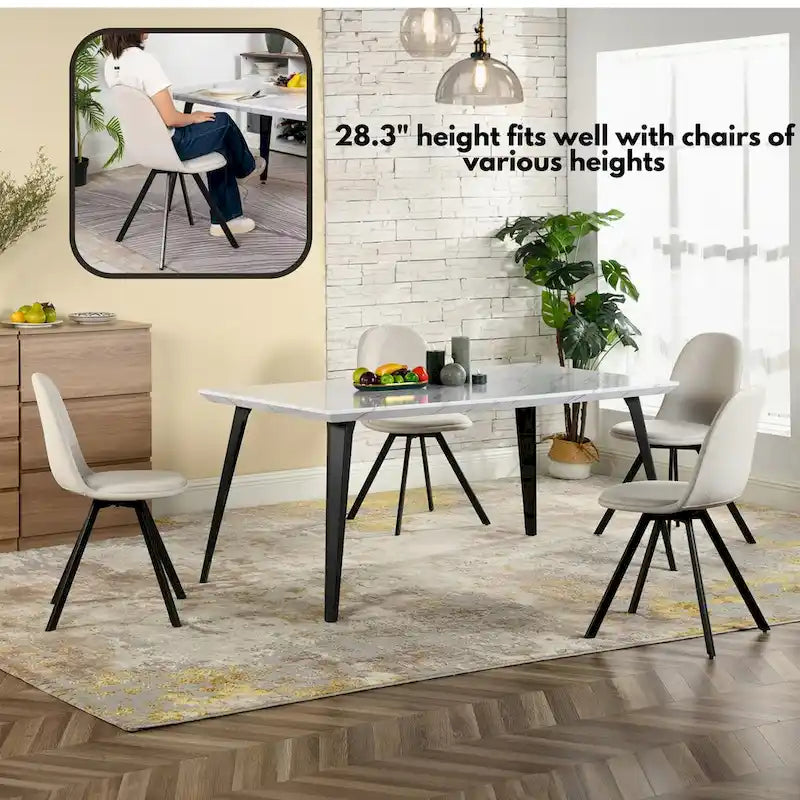 Table à manger rectangulaire de 160 cm, Plateau en bois, Pieds en métal noir, 4 à 6 places, Style industriel moderne