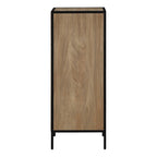 Meuble de rangement d'appoint à 4 tiroirs, cadre en acier, finition en stratifié imitation grain de bois, 16"L x 38,5"H, entièrement assemblé
