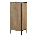 Meuble de rangement d'appoint à 4 tiroirs, cadre en acier, finition en stratifié imitation grain de bois, 16"L x 38,5"H, entièrement assemblé