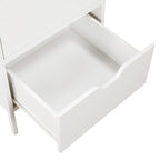 Meuble de rangement d'appoint à 4 tiroirs, cadre en acier, finition en stratifié imitation grain de bois, 16"L x 38,5"H, entièrement assemblé