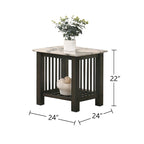 Table d'appoint à plateau en faux marbre noir noyer antique