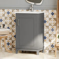 Meuble-lavabo moderne de 20 pouces pour petite salle de bain avec vasque en céramique