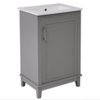 Meuble-lavabo moderne de 20 pouces pour petite salle de bain avec vasque en céramique