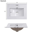 Meuble-lavabo moderne de 20 pouces pour petite salle de bain avec vasque en céramique