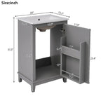Meuble-lavabo moderne de 20 pouces pour petite salle de bain avec vasque en céramique