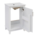 Meuble-lavabo moderne de 20 pouces pour petite salle de bain avec vasque en céramique