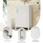 Meuble-lavabo moderne de 20 pouces pour petite salle de bain avec vasque en céramique