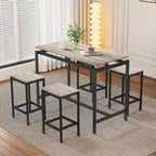 Ensemble table de bar et tabourets compacts 5 pièces moderne