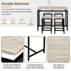 Ensemble table de bar et tabourets compacts 5 pièces moderne