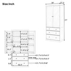 Garde-manger de cuisine de ferme de 195 cm, Armoire de rangement haute autonome
